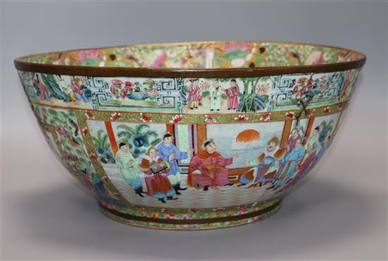 A large Chinese famille rose bowl, Daoguang period diameter 37cm